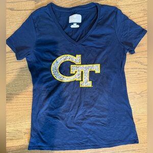 Navy Georgia Tech (GT) V-Neck T shirt